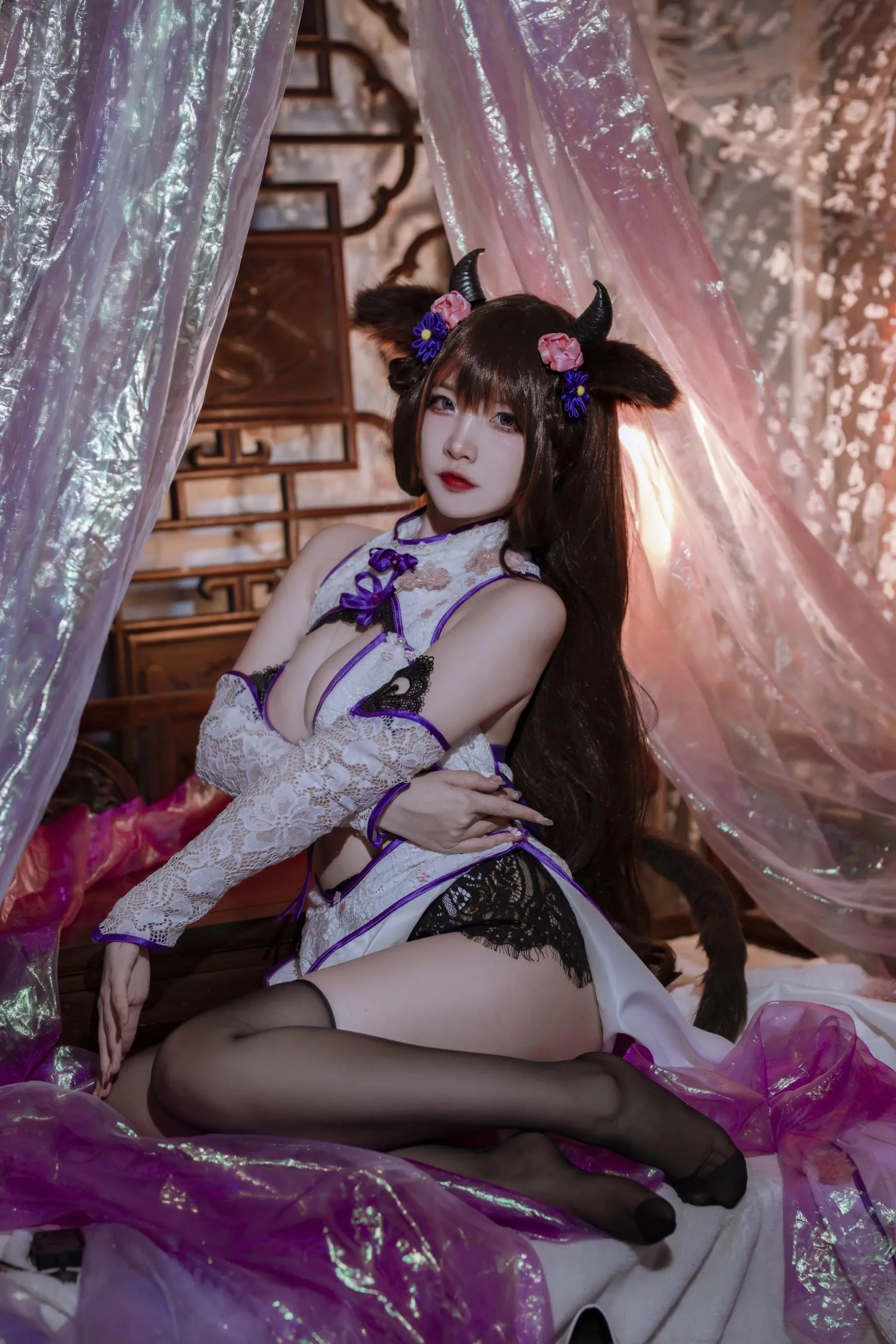 二佐Nisa – NO.149 碧蓝樫野旗袍 [25P]插图5